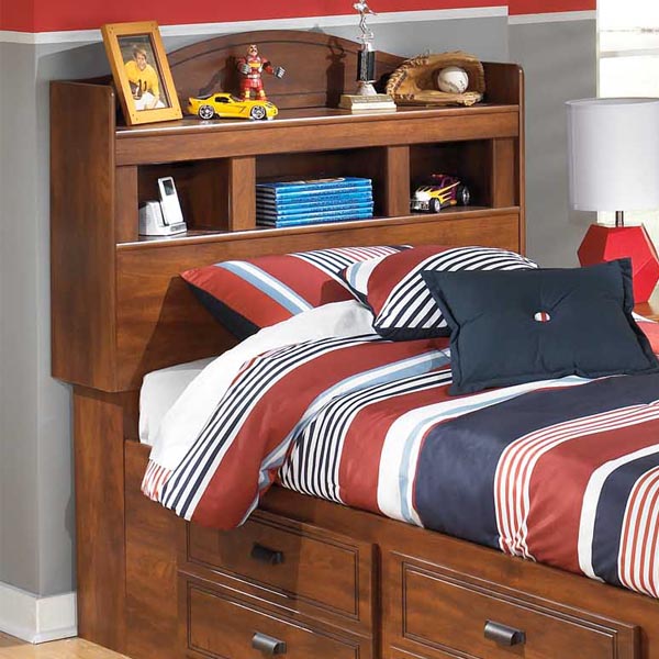 Barchan Medium Brown Twin Bookcase, Barchan Bookcase Bed With Trundle